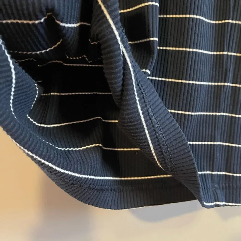 Banana Republic Navy & White Striped Ribbed Knit Dress | SZ S